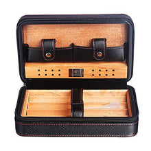 Caishuirong Cigar Box di stoccaggio 4 Pack Sigaro Portatile in Pelle di Caso Fatto a Mano Cigar Humidor Cedro Piccolo Cigar Box Perfetto da Usare in Ufficio e Camera da Letto