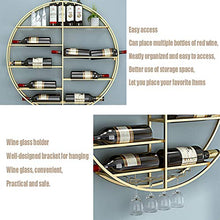 JMYSD Portabottiglie da Parete per Vino, Portabottiglie per Vino in Ferro, Ripiani Portaoggetti Rotondi, Portabottiglie per Champagne, Decorazioni per La Casa da Bar,Nero,60 * 11 * 60CM