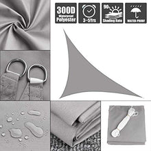 Moboo Tenda da sole per balcone, impermeabile, antivento, PES 420D, 96%, protezione UV per giardino, esterni, quadrata, rettangolare, colore grigio