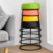 Sgabello da bar, impilabile, per il trucco, per la casa, in ferro battuto, sgabello da salotto per adulti, semplice sgabello basso, altezza 36/46 cm, adatto per soggiorno, bar, caffetterie
