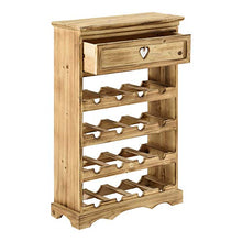 [en.casa] Mobile Portabottiglie con Cassetto 86 x 55 x 22 cm Cantinetta in Legno di Pino per 16 Bottiglie Bancone Portabottiglie da Vino con 4 Ripiani in Design Classico