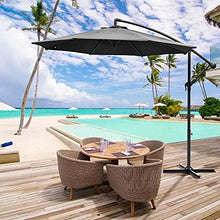 Ombrellone da Giardino, Ombrelloni da Terrazzo, Ombrellone Giardino Parasole Ø 300cm con Base, Ombrellone da Balcone e 8 Nervature Pesanti per Ombrellone Spiaggia, Giardino, Balcone (grigio)