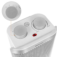 MVPower Termoventilatore Ceramico 1500W, 70 ¡ãOscillazione, 3 Livelli di Potenza, Termostato Protezione da Ribaltamento Protezione da Surriscaldamento, Risparmio Energetico per Ufficio Bagno ¡­