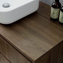 Kiamami Valentina MOBILE BAGNO SOSPESO 90CM NOCE SCURO, LAVABO APPOGGIO, SPECCHIO | SIENA