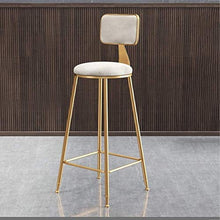LTPY Sgabello da Bar Semplice in Ferro battuto Sgabello Alto Sgabello da Bar Tavolo e Sedia da Bar - Sedia da Bar nordica Sgabello da Bar Seggiolone A + (Colore: Bianco, Dimensioni: 75cm)