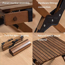 Tavolo pieghevole per esterni in legno di faggio, tavolo da campeggio quadrato in legno, tavolo da giardino, terrazza, 60 x 45 cm, adatto per attività all'aperto e all'aperto