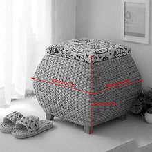 QWERTY Sgabello di Stoccaggio con Coperchio Rimovibile Salvaspazio Multifunzionale (Color : Style C)