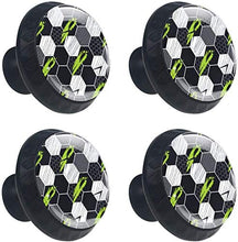Lemon Graffiti White Black Grey Soccer Pomelli per Porta Set di 4 Pomelli per Mobili Manopole per Cassetti Cucina Armadio Vetro