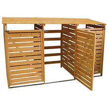 MonsterShop - Triplo Copribidone della Spazzatura in Legno Robusto per Contenere 3 Bidoni Standard da 240 Litri