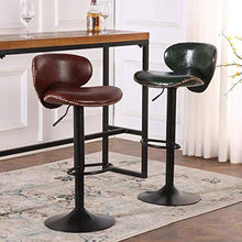 Yxsd Bar Stool cuoio 360 ° girevole Sgabelli sedia Pianale da cucina Colazione Altezza regolabile PU sedile posteriore Sgabelli sedie for esterni in similpelle / acciaio cromato poggiapiedi Café base