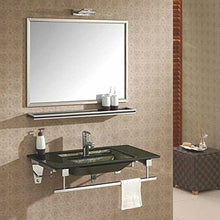 Wikao - Set da bagno, specchio e mensola da bagno Oxygen – verde inglese