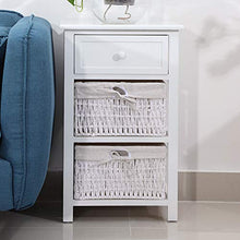 1 PZ Camere da Comodino Supporto 2 Tiers 1 Cassetto Camera da Letto Organizzatore Cabinet Canestro Cestino (Bianca)