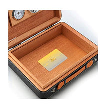 JKCKHA Cigar Box Set Cigar Box Portable Set da Viaggio Cigar Idratante portasigarette Nero può Tenere 25 Cigars [Senza Sigaro] Good Mood, Good Life