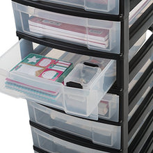 Iris Ohyama, Torre di stoccaggio, 12 cassetti da 6 L, con ruote, maniglie ergonomiche, ufficio, garage - New Chest NMC-012 - Nero