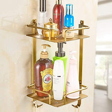 HYYDP Parete Porta Salviette Doccia Caddy Basket Cremagliera per Il Bagno Doppio Stile Europeo Full Triangolo di Rame Cestino in Oro Rosa Doppio Bagno Scaffale Cremagliera Decorazione della casa