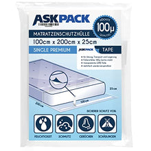 Custodia per Materassi • -Estremamente resistente allo strappo • chiusura adesiva • Impermeabile • 4 Misure • Ideale per il Trasloco & Stoccaggio • Film extra forte 100µ -140µ •(100 x 200)