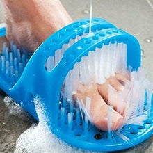 Di sicurezza a Pedale Doccia Scrubber Cleaner Massager Spa Esfoliante Rondella di Lavaggio Pantofola (blue)
