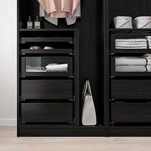 KOMPLEMENT cassetto con frontale in vetro 92,8x34,1x16 cm nero-marrone