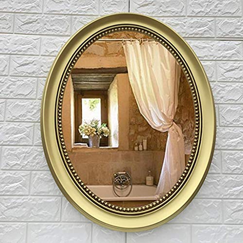 AJH Specchi da Bagno Specchio da Parete Specchio per Trucco da Trucco Specchio da Bagno a Parete Specchio da Bagno Ovale con Cornice in ABS Specchio Decorativo impermeabi