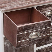 SKM Credenza con 10 Cassetti Marrone 113x30x79 cm in Legno