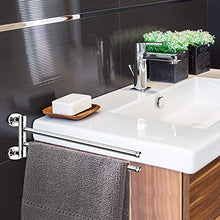 GUJIN Portasciugamani,180° Rotazione 304 Acciaio Inox Due Bracci Portasciugamani da Parete 35 cm per Cucina, Bagno, WC
