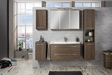 Fackelmann Armadietto da bagno Rondo, con cerniere ammortizzate, dimensioni (L x A x P): ca. 35,5 x 59 x 32 cm, armadio di alta qualità per bagno/porta a sinistra/corpo e frontale: rovere cognac
