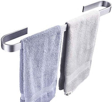 LZDP Semplice Asta Singola Portasciugamano Adesivo Bagno 30cm Solido Addensare Barra Porta Asciugamani Nera Argento Matte Cucina Portasalviette Bagno da Muro Senza Trapano