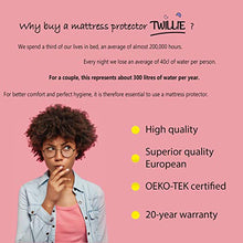 Twillie - Coprimaterasso Matrimoniale 180 x 200 Impermeabile - Made in Europa - Oeko-TEX® - Aegis® - Traspirante - Proteggi Materasso Anallergico, Antiacari, Antibatterico - Igienico 100% Policotone