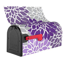 Moderno Viola E Grigio Floreale Unicamente Progettato Magnetico Casella Postale Copre Casella Postale Copertura per Giardino Cantiere Decor Dimensioni Standard 51x48 Pollici