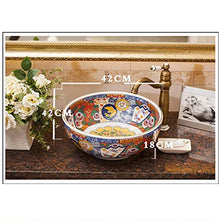 lilili Lavabo da Appoggio Lavabo da Appoggio in Ceramica Lavabo D'Appoggio Ovale per Bagni Adatto A, Hotel, Bagno, Famiglia, Hotel,Wash Basin Lavabo42x42x18cm (Color : There Are Accessories)