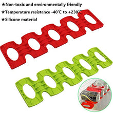 ALUYF Bottiglie di Vino in Silicone per Frigorifero Tappetino portabottiglie Vino lattine per Bevande gassate di Birra lattine per Vino organizzatore e ausilio per l'impilamento Rosso e Verde