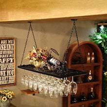 QTWW Portabottiglie da Vino in Metallo Porta calici a Parete Portabottiglie Appeso a soffitto Altezza Regolabile a soffitto (Dimensioni: 100 * 31 cm)