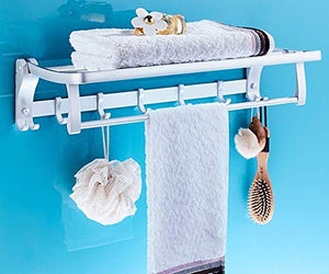 MBYW Portasciugamani Moderno Minimalista Portasciugamani Elegante per Il Bagno di Moda Ciondolo Hardware, portasciugamani Spessi, portasciugamani Pieghevole, mensola Bagno in Alluminio