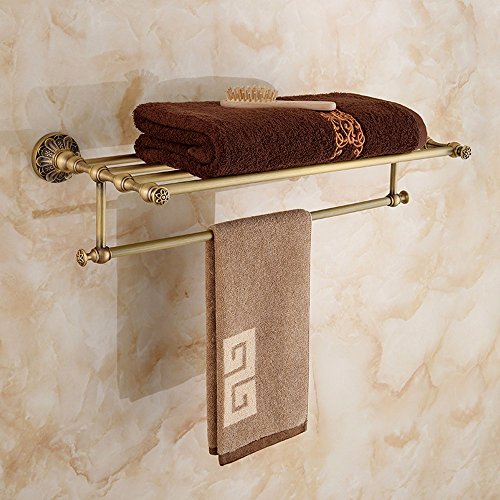 MBYW Portasciugamani Moderno Portasciugamani Elegante per Il Bagno di Moda Rame Antico portasciugamani Bagno scolpito Parete Multifunzionale Appeso a Parete Porta Asciugamani Rack Rack Hardware