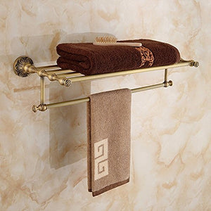 MBYW Portasciugamani Moderno Portasciugamani Elegante per Il Bagno di Moda Rame Antico portasciugamani Bagno scolpito Parete Multifunzionale Appeso a Parete Porta Asciugamani Rack Rack Hardware