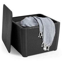 Keter Luzon Plus Flat Wicker Tavolino Contenitore da Giardino, Grafite