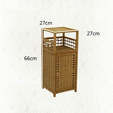 XXSHN Comodino Mobiletto portaoggetti Semplice in Rattan Comodino Quadrato Comodino in Piedi Porta Fiori Scaffale portaoggetti con Porta Ripiani Doppi Scaffale Piccolo per Camera da Letto Comodino