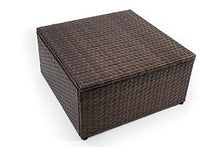 AVANTI TRENDSTORE - Adelino - Set da giardino con tavolino incluso, in polirattan marrone scuro e vetro, cuscini di seduta in grigio