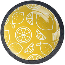 Limone Frutta Tropicale Modello Giallo Pomelli per Porta Set di 4 Pomelli per Mobili Manopole per Cassetti Cucina Armadio Vetro