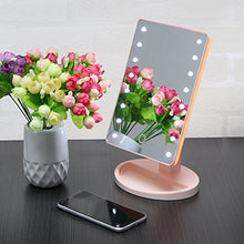 AOZBZ 16 LEDs Specchio da Trucco Schermo di Tocco con Luce, Illuminated Specchio da Barba Specchio Cosmetico per Tavolo Regolabile Luminosità con USB o Alimentazione a Batteria
