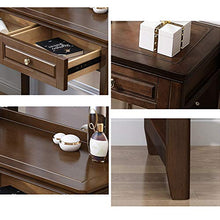 2 Cassetti,Vanity Toeletta Da Trucco Per Camera Da Letto,Antico Specchiera Tavolo Cosmetici Con Specchio,Gambe In Legno Solido,Tavolo Da Trucco Per Le Donne,Sgabello Imbottito-Legno 100x40x145cm(39x16