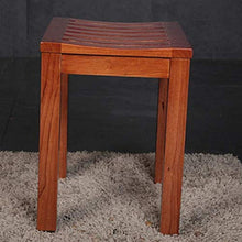 Sgabello con Seduta in Legno Poggiapiedi Sgabello da Barba con Piedini Antiscivolo Ripiano per Asciugamano Shampoo, Funziona in Bagno/Soggiorno/Camera da Letto/Giardino per Il Tempo Libero (col