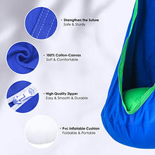 Eggdel Hammock del cotone del bambino con il cugino di plastica gonfiabile supporto fino a 70kg - Blu