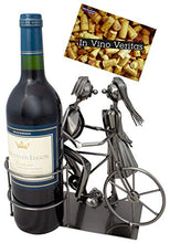 BRUBAKER portabottiglie vino coppia con bicicletta Deco-oggetto portabottiglie in metallo con biglietto di auguri per regalo di vino
