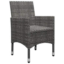 SKM Set Bistrot Giardino 3 pz Polyrattan e Vetro Temperato Grigio (11.4kg) Grigio-8359