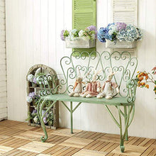 GaoF Panca da Giardino Antica da 40 Pollici, panchina in Metallo a 2 posti, Doppia Sedia con braccioli e Schienale, Sedia con Struttura in Ferro battuto; Mobili Decorativi Portico Cortile