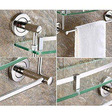 YF-SURINA Mensola per doccia Mensola per bagno Mensola in vetro angolare Scaffale galleggiante Mensole portaoggetti a parete con portasciugamani Foratura 30~50 cm 1~3 livelli Yb A-8,1 livello,50