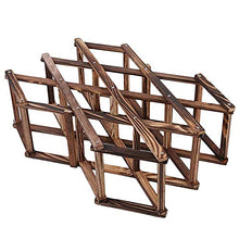 XQK Portabottiglie in Legno capacità 10 Bottiglie Portabottiglie in Legno Naturale Pieghevole Portabottiglie per Vino per Display, Decorativo, Mobile, Bar