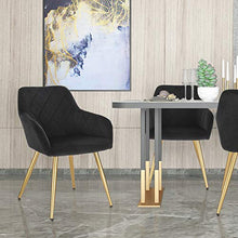 EUGAD Poltroncina per Soggiorno Sedia da Sala Pranzo con Braccioli Poltrona Moderna in Velluto per Cameretta Cucina Gambe in Metallo Nero 0626BY-1