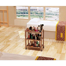 LYM &ripiano di stoccaggio Scaffalature Mobili in Legno massello Cucina Rack Carrello per Camera da Letto Bagno Multistrato con ripiano Ruote Scaffale di Finitura (Color : B)